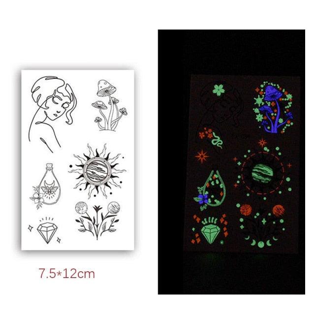 Fashion Luminous Sticker Tattoos Waterproof Temporary Different Luxury Tattoos For Womens Mens Kids - TaTTTy