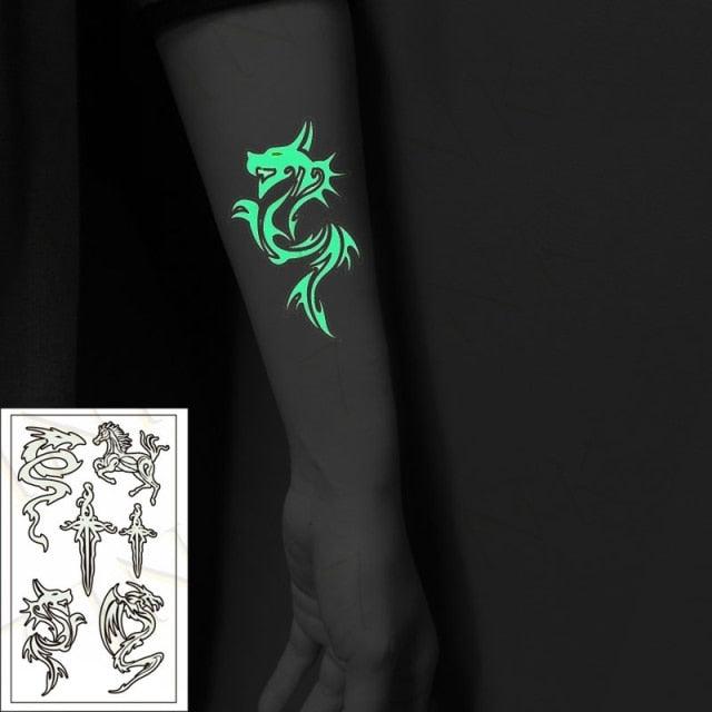 Fashion Luminous Sticker Tattoos Waterproof Temporary Different Luxury Tattoos For Womens Mens Kids - TaTTTy