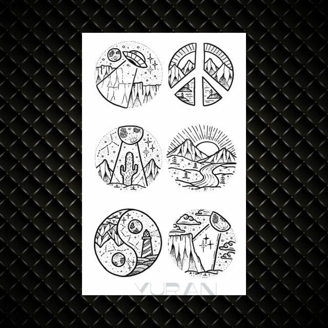 Fashion Small Sexy Black Temporary Waterproof Tattoo Cute Star Heart Tattoos Sticker Body Finger Tattoo For Kids Womens - TaTTTy