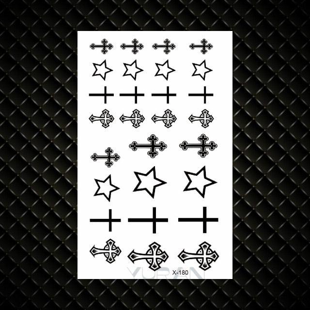 Fashion Small Sexy Black Temporary Waterproof Tattoo Cute Star Heart Tattoos Sticker Body Finger Tattoo For Kids Womens - TaTTTy