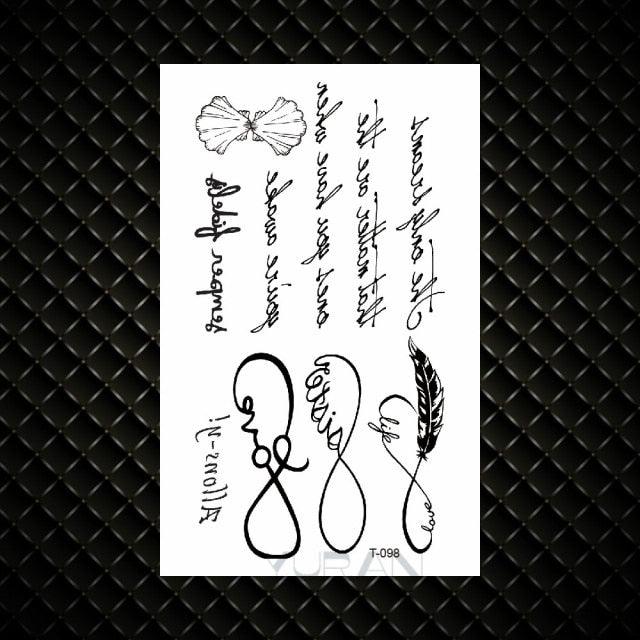 Fashion Small Sexy Black Temporary Waterproof Tattoo Cute Star Heart Tattoos Sticker Body Finger Tattoo For Kids Womens - TaTTTy