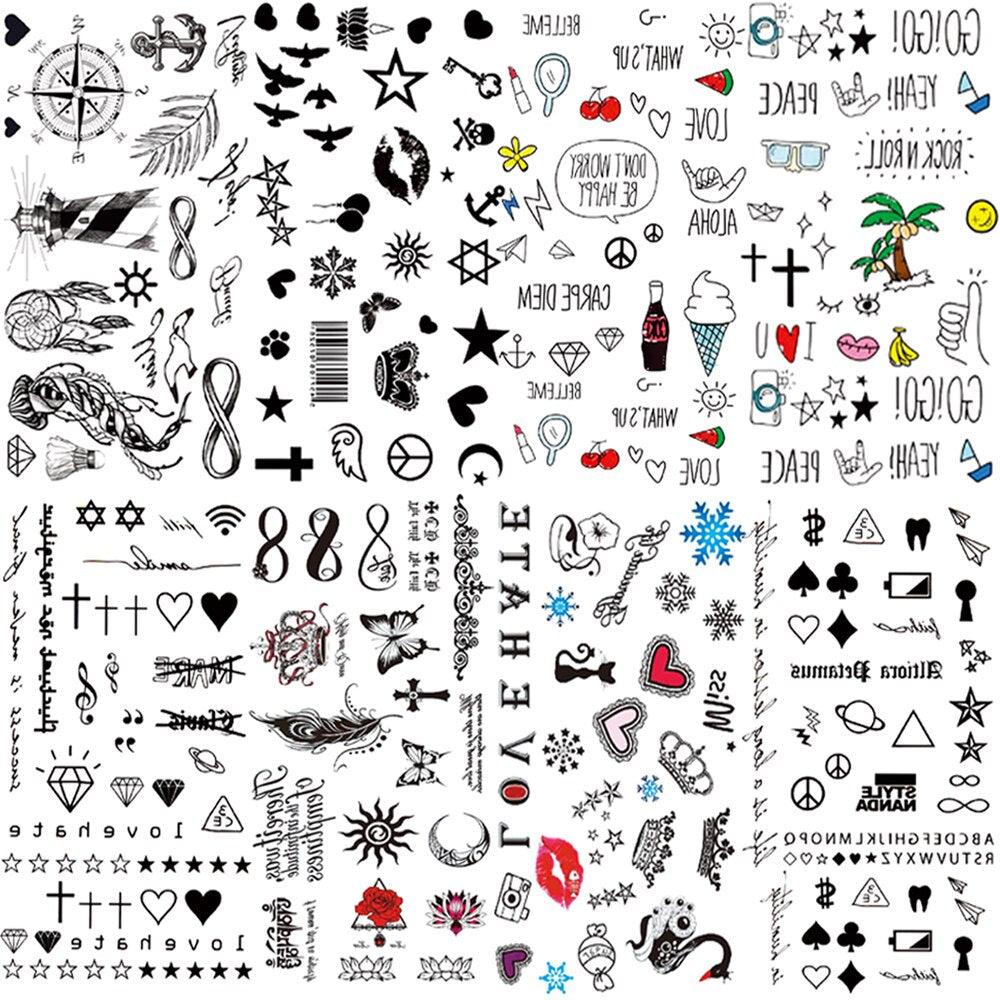 Fashion Small Sexy Black Temporary Waterproof Tattoo Cute Star Heart Tattoos Sticker Body Finger Tattoo For Kids Womens - TaTTTy