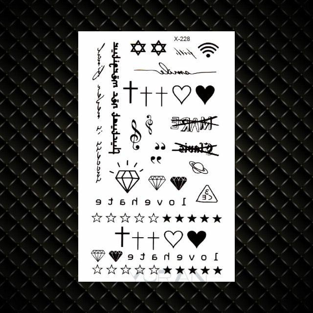 Fashion Small Sexy Black Temporary Waterproof Tattoo Cute Star Heart Tattoos Sticker Body Finger Tattoo For Kids Womens - TaTTTy