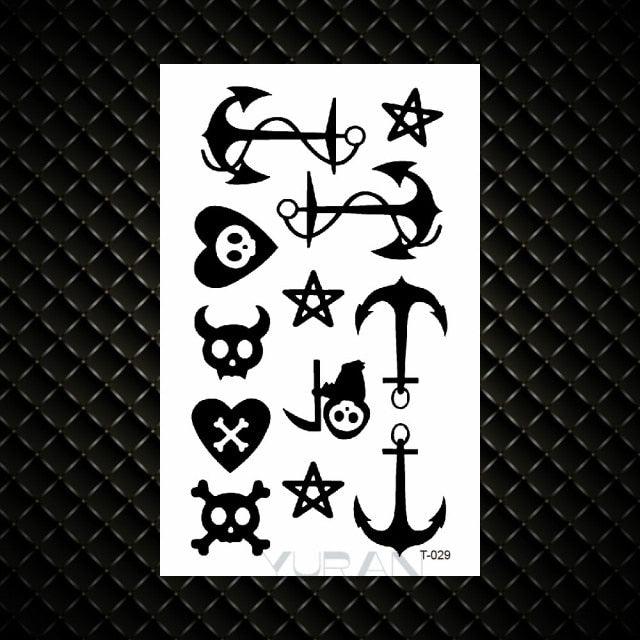 Fashion Small Sexy Black Temporary Waterproof Tattoo Cute Star Heart Tattoos Sticker Body Finger Tattoo For Kids Womens - TaTTTy