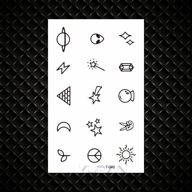 Fashion Small Sexy Black Temporary Waterproof Tattoo Cute Star Heart Tattoos Sticker Body Finger Tattoo For Kids Womens - TaTTTy