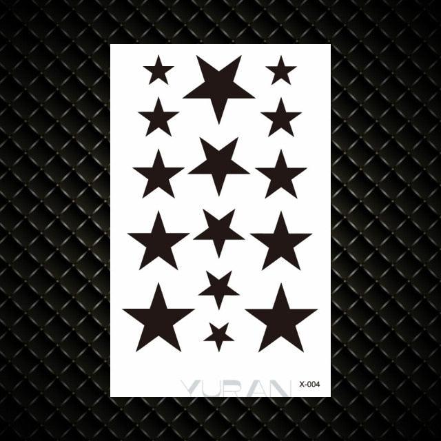 Fashion Small Sexy Black Temporary Waterproof Tattoo Cute Star Heart Tattoos Sticker Body Finger Tattoo For Kids Womens - TaTTTy