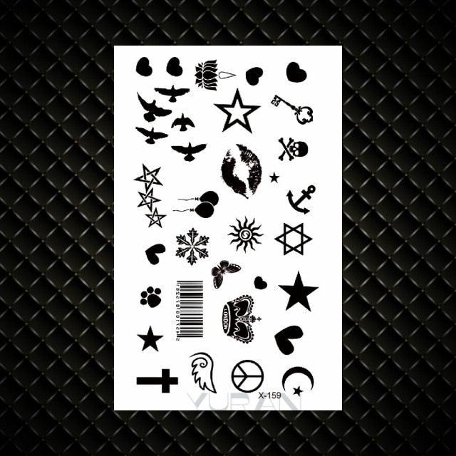 Fashion Small Sexy Black Temporary Waterproof Tattoo Cute Star Heart Tattoos Sticker Body Finger Tattoo For Kids Womens - TaTTTy