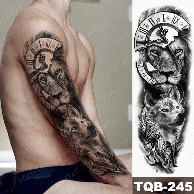 Full Women Man Realistic Waterproof Temporary Tattoo Tiger Stickers Luxury Big Design For Arm Thigh - TaTTTy