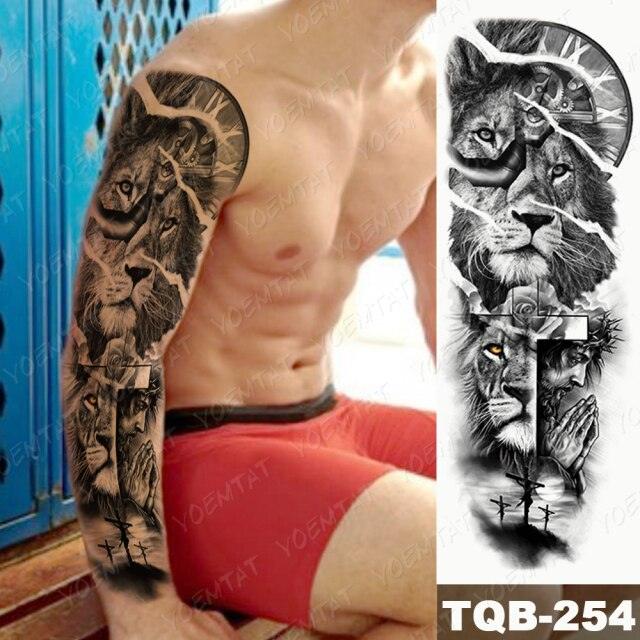 Full Women Man Realistic Waterproof Temporary Tattoo Tiger Stickers Luxury Big Design For Arm Thigh - TaTTTy
