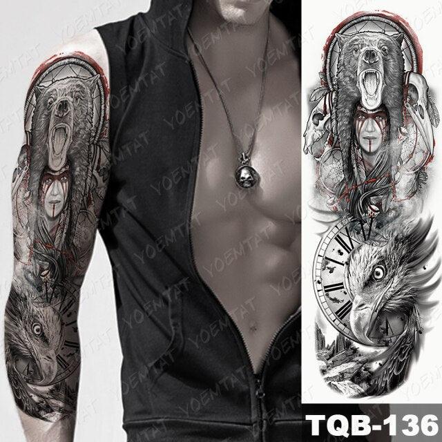 Full Women Man Realistic Waterproof Temporary Tattoo Tiger Stickers Luxury Big Design For Arm Thigh - TaTTTy