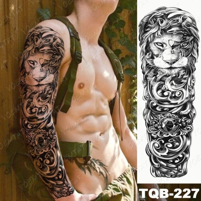 Full Women Man Realistic Waterproof Temporary Tattoo Tiger Stickers Luxury Big Design For Arm Thigh - TaTTTy