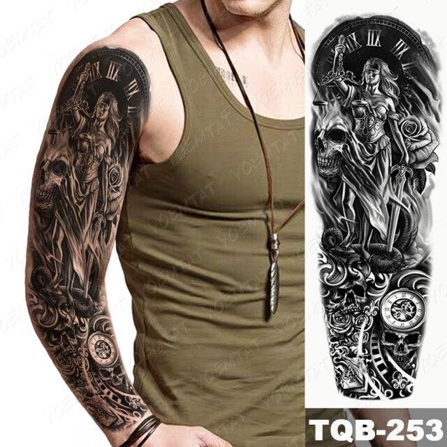 Full Women Man Realistic Waterproof Temporary Tattoo Tiger Stickers Luxury Big Design For Arm Thigh - TaTTTy