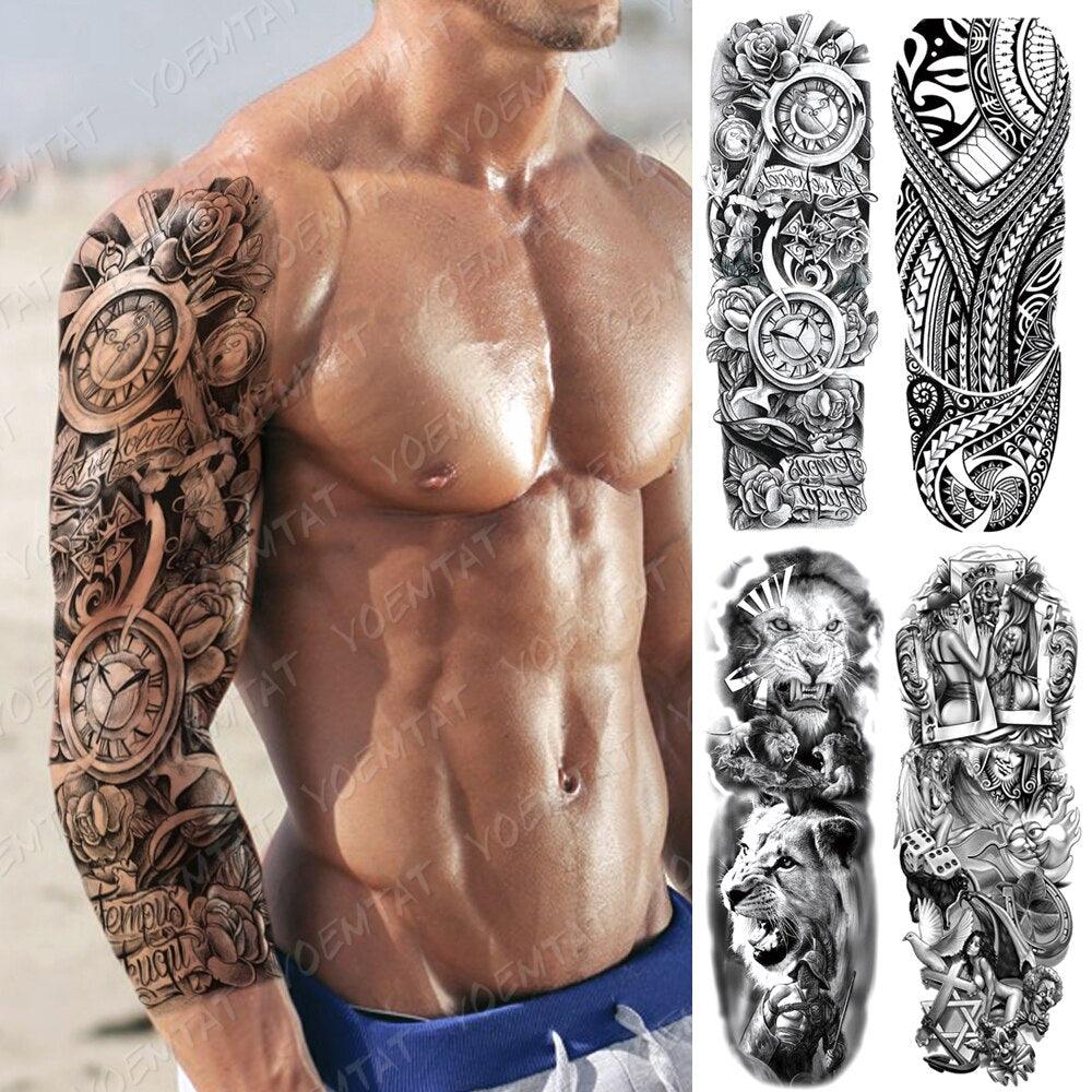 Full Women Man Realistic Waterproof Temporary Tattoo Tiger Stickers Luxury Big Design For Arm Thigh - TaTTTy