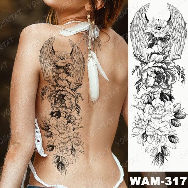 Large Tattoo Sleeve Arm Waterproof Temporary Sticker Tiger Fox For Arm Luxury Colorful Design - TaTTTy