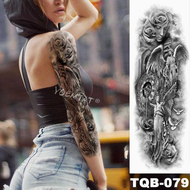 Large Tattoo Sleeve Arm Waterproof Temporary Sticker Tiger Fox For Arm Luxury Colorful Design - TaTTTy