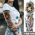 Large Tattoo Sleeve Arm Waterproof Temporary Sticker Tiger Fox For Arm Luxury Colorful Design - TaTTTy