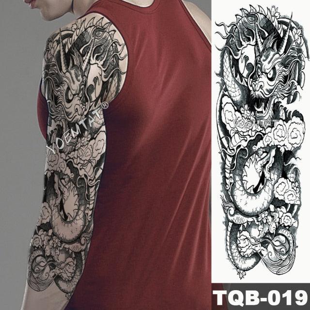 Large Tattoo Sleeve Arm Waterproof Temporary Sticker Tiger Fox For Arm Luxury Colorful Design - TaTTTy