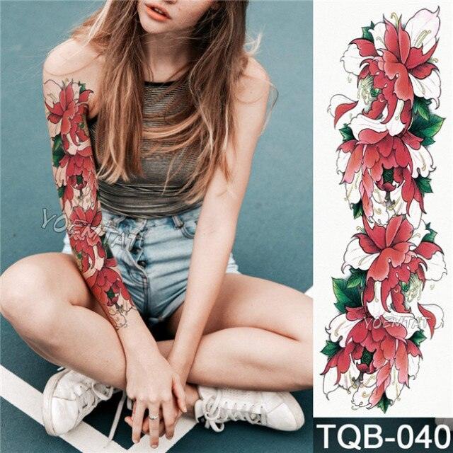 Large Tattoo Sleeve Arm Waterproof Temporary Sticker Tiger Fox For Arm Luxury Colorful Design - TaTTTy