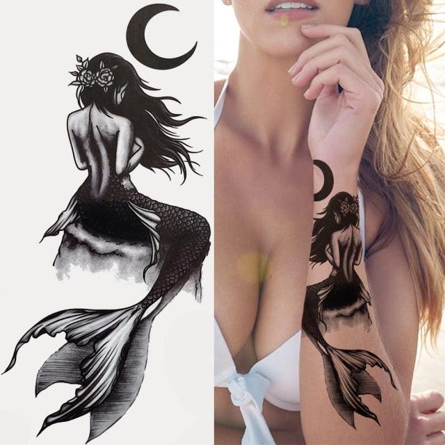 Luxury Black Forest Tiger Wolf Tattoo Sticker Temporary Tattoo Animals Colorful Big Tattoo Stickers For Mens Womens - TaTTTy