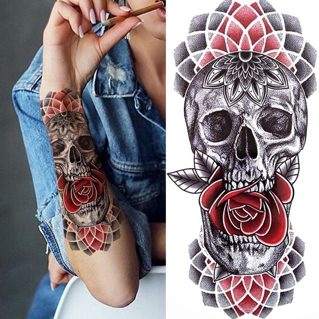 Luxury Black Forest Tiger Wolf Tattoo Sticker Temporary Tattoo Animals Colorful Big Tattoo Stickers For Mens Womens - TaTTTy