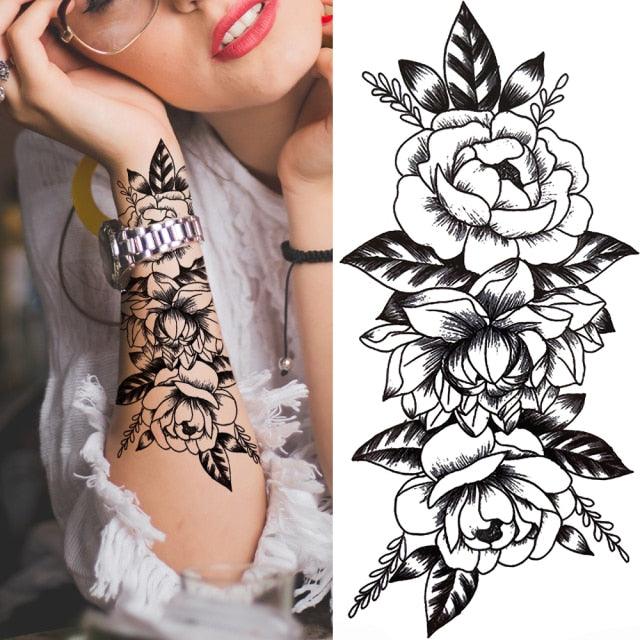 Luxury Black Forest Tiger Wolf Tattoo Sticker Temporary Tattoo Animals Colorful Big Tattoo Stickers For Mens Womens - TaTTTy