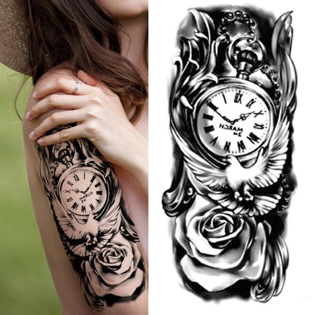 Luxury Black Forest Tiger Wolf Tattoo Sticker Temporary Tattoo Animals Colorful Big Tattoo Stickers For Mens Womens - TaTTTy