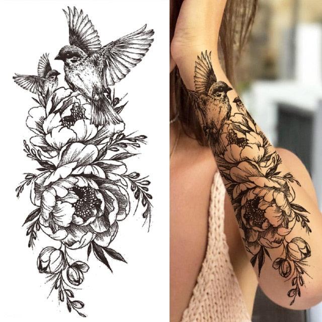 Luxury Black Forest Tiger Wolf Tattoo Sticker Temporary Tattoo Animals Colorful Big Tattoo Stickers For Mens Womens - TaTTTy