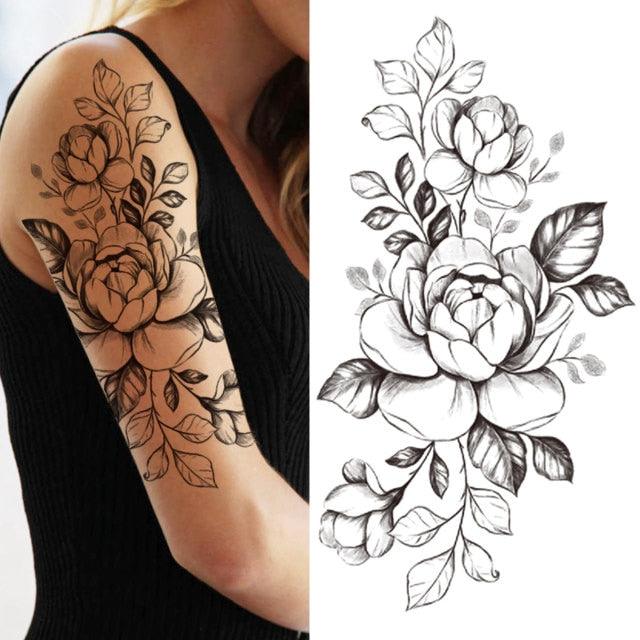 Luxury Black Forest Tiger Wolf Tattoo Sticker Temporary Tattoo Animals Colorful Big Tattoo Stickers For Mens Womens - TaTTTy
