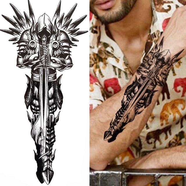 Luxury Black Forest Tiger Wolf Tattoo Sticker Temporary Tattoo Animals Colorful Big Tattoo Stickers For Mens Womens - TaTTTy