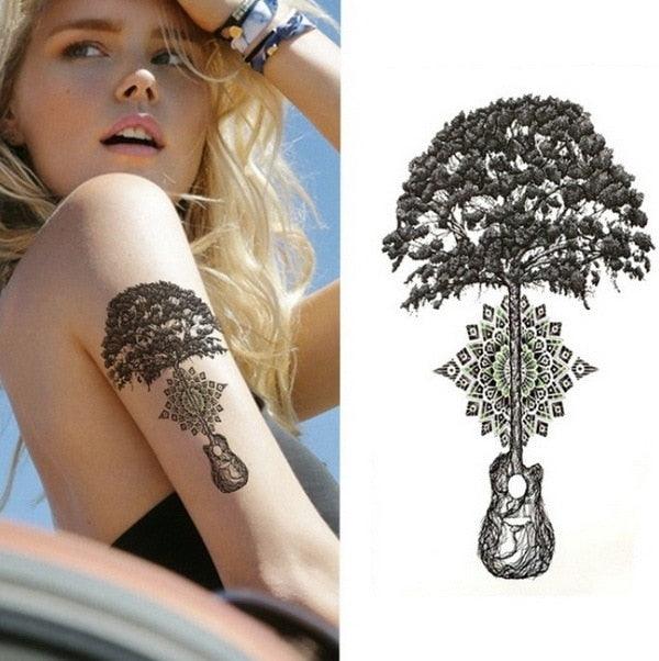 Luxury Colorful And Black Womens Tattoo Temporary Flower Waterproof Elegant Modern Tattoo For Shoulder - TaTTTy