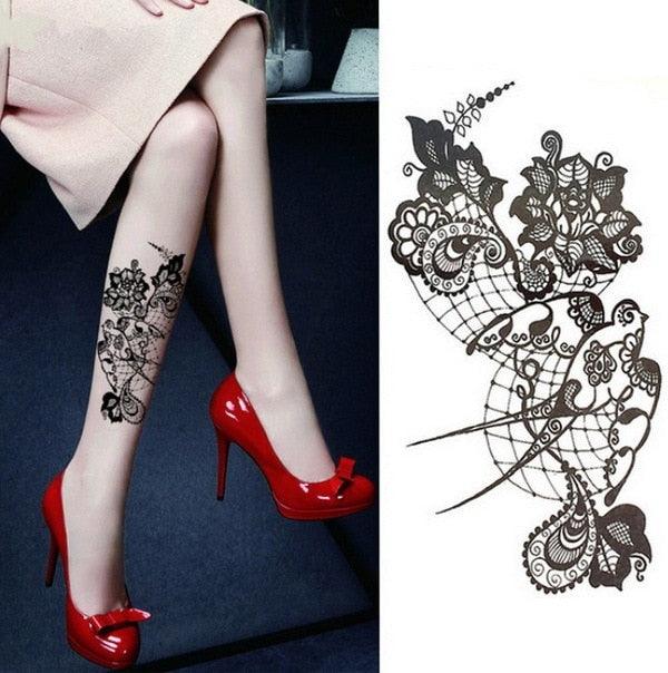 Luxury Colorful And Black Womens Tattoo Temporary Flower Waterproof Elegant Modern Tattoo For Shoulder - TaTTTy