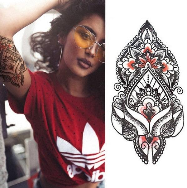 Luxury Colorful And Black Womens Tattoo Temporary Flower Waterproof Elegant Modern Tattoo For Shoulder - TaTTTy