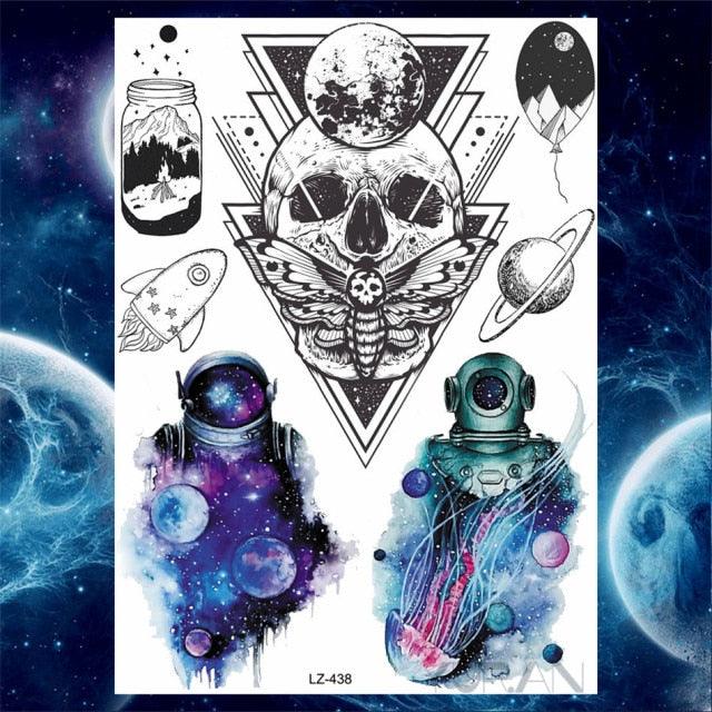Luxury Colorful Flower Lavender Waterproof Temporary Tattoos Animals Arm Chest Tattoo Stickers Elegant Summer Style For Womens Mens - TaTTTy