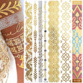 Luxury Flash Metallic Waterproof Temporary Tattoo Gold Silver Flower Tattoo Sticker Long Lasting Gold Design For Womens - TaTTTy