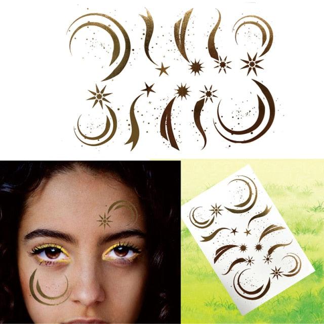 Luxury Flash Metallic Waterproof Temporary Tattoo Gold Silver Flower Tattoo Sticker Long Lasting Gold Design For Womens - TaTTTy