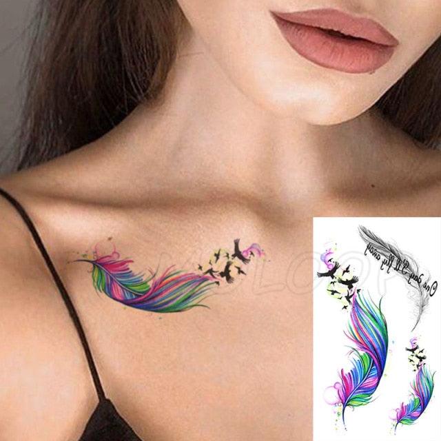 Luxury Womens Different Temporary Waterproof Tattoo Sticker Feather Dandelion Tattoos For Makeup Party - TaTTTy