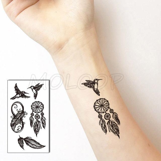 Luxury Womens Different Temporary Waterproof Tattoo Sticker Feather Dandelion Tattoos For Makeup Party - TaTTTy