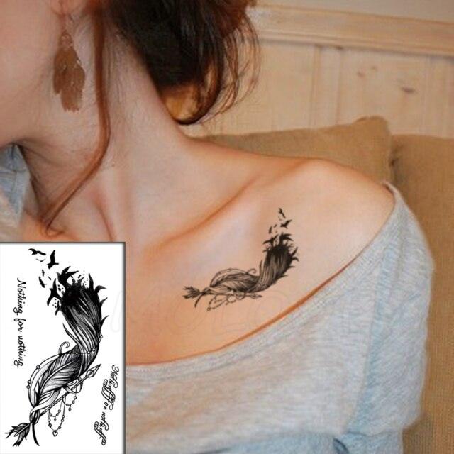 Luxury Womens Different Temporary Waterproof Tattoo Sticker Feather Dandelion Tattoos For Makeup Party - TaTTTy