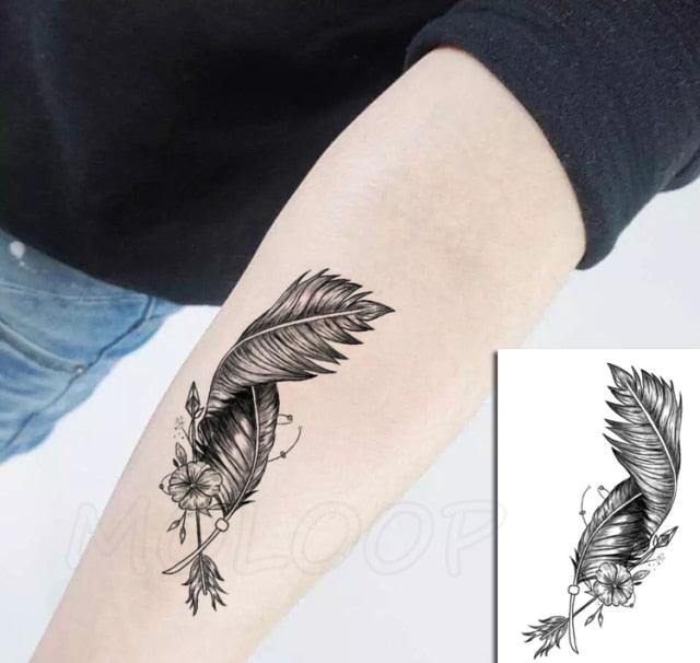 Luxury Womens Different Temporary Waterproof Tattoo Sticker Feather Dandelion Tattoos For Makeup Party - TaTTTy