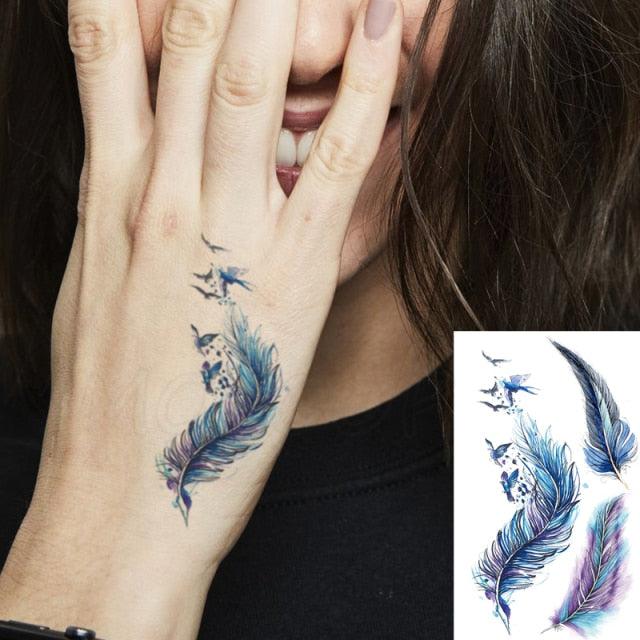 Luxury Womens Different Temporary Waterproof Tattoo Sticker Feather Dandelion Tattoos For Makeup Party - TaTTTy