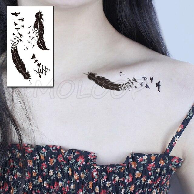 Luxury Womens Different Temporary Waterproof Tattoo Sticker Feather Dandelion Tattoos For Makeup Party - TaTTTy