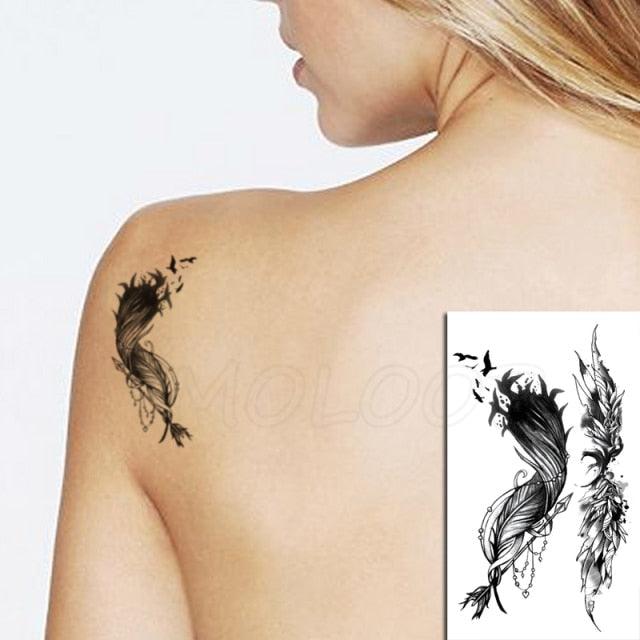 Luxury Womens Different Temporary Waterproof Tattoo Sticker Feather Dandelion Tattoos For Makeup Party - TaTTTy