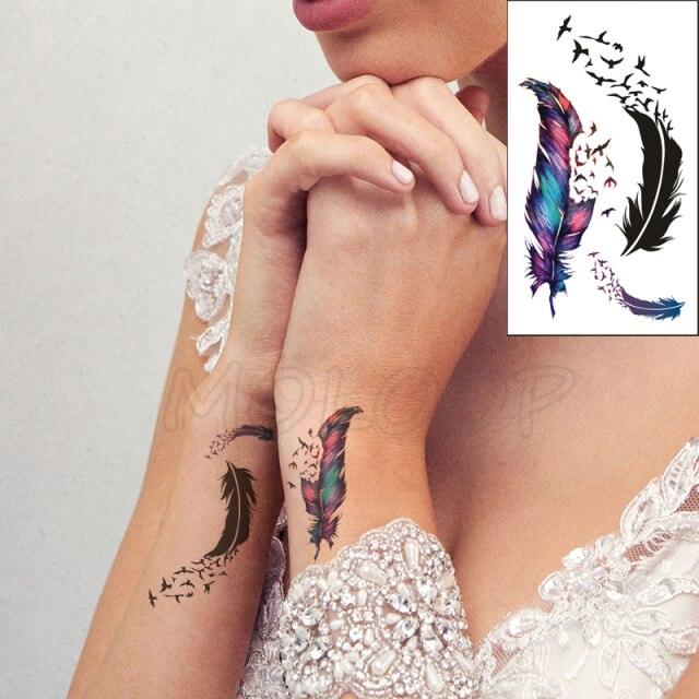 Luxury Womens Different Temporary Waterproof Tattoo Sticker Feather Dandelion Tattoos For Makeup Party - TaTTTy