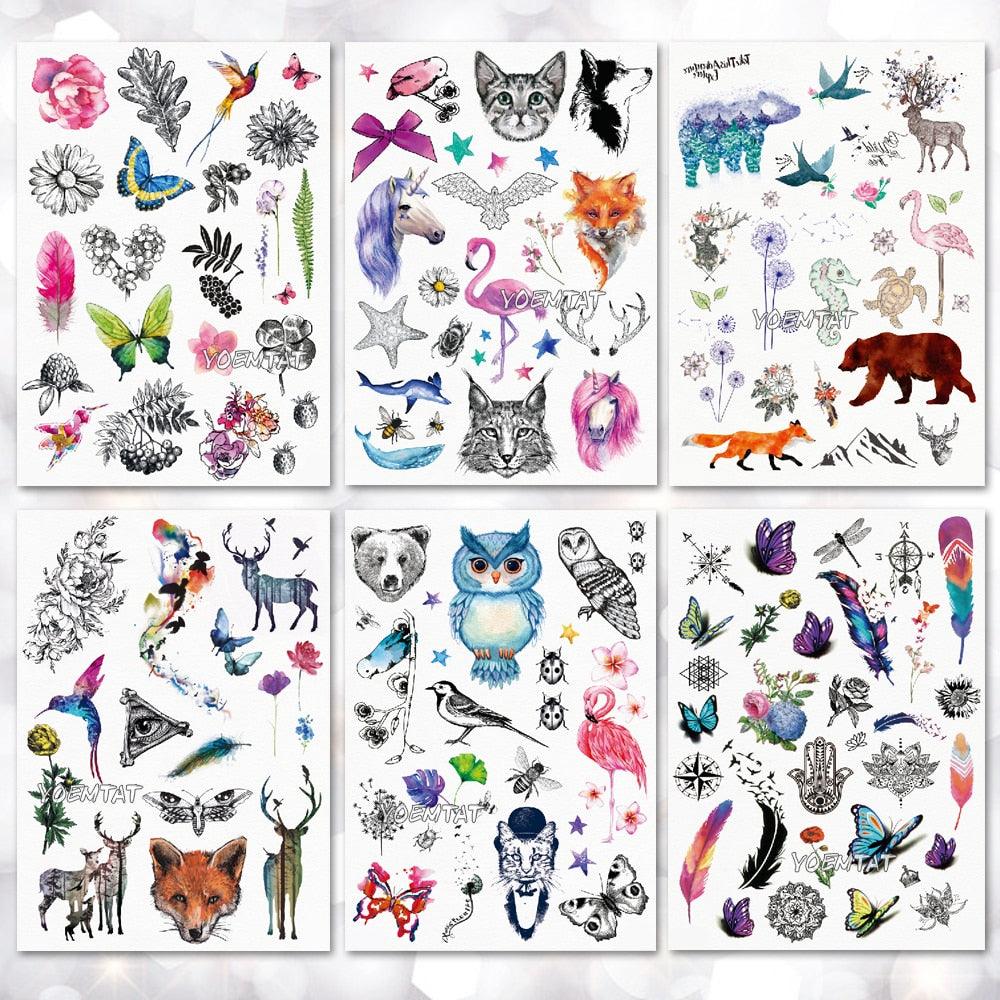 New Different Animals Waterproof Temporary Sticker Tattoo Cute Little Colorful Children Tattoos - TaTTTy