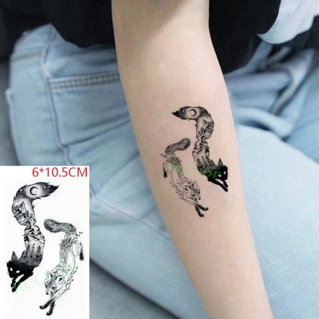 New Different Waterproof Temporary Tattoo Cute Fox Dog Luxury Animal Stickers Tattoo Colorful Modern Design For Adults Kids - TaTTTy