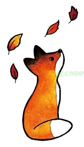New Different Waterproof Temporary Tattoo Cute Fox Dog Luxury Animal Stickers Tattoo Colorful Modern Design For Adults Kids - TaTTTy