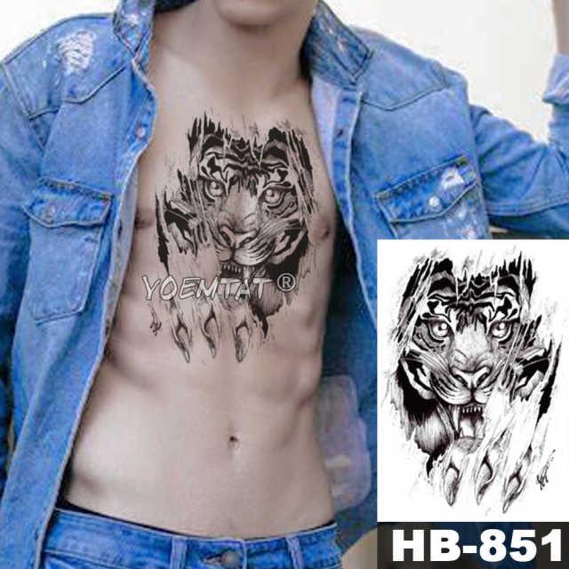 Realistic Temporary Lion Wolf Sticker Tattoo Waterproof  Elegant Body Arm Warrior Tattoo For Mens - TaTTTy
