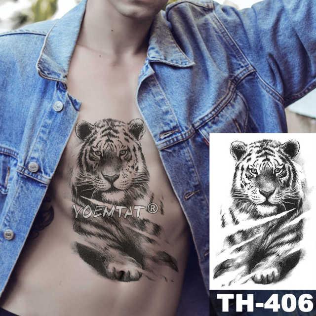 Realistic Temporary Lion Wolf Sticker Tattoo Waterproof  Elegant Body Arm Warrior Tattoo For Mens - TaTTTy