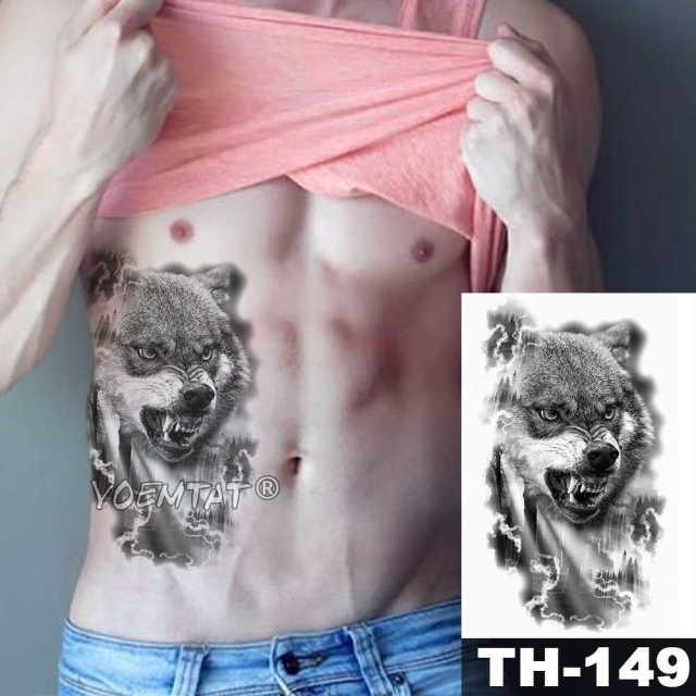 Realistic Temporary Lion Wolf Sticker Tattoo Waterproof  Elegant Body Arm Warrior Tattoo For Mens - TaTTTy