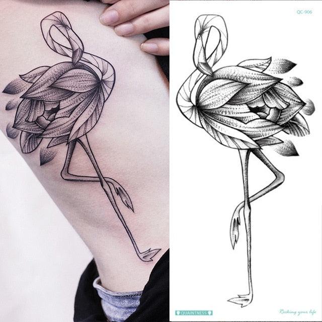 Waterproof Red Flowers Tattoo Multi-Colored Temporary Sticker Flower Lotus Tattoo Elegant Big Design For Womens - TaTTTy